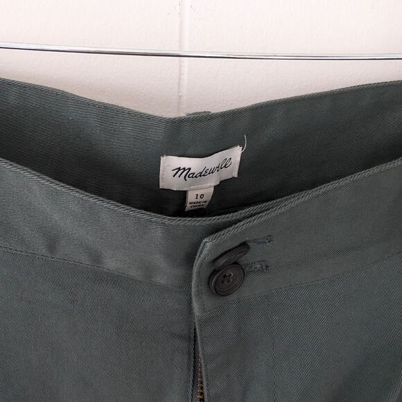 Madewell Wide Leg Pants in Dark Green - Picture 4 of 8